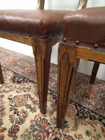 Antique Pair of Oak Gothic Revival Chairs