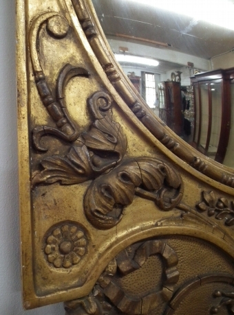 Antique George III Convex and Carved Wall Mirror