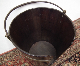 Antique George III Mahogany, Brass and Steel Plate Bucket