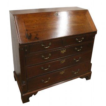 George III Unusual Red Walnut Bureau
