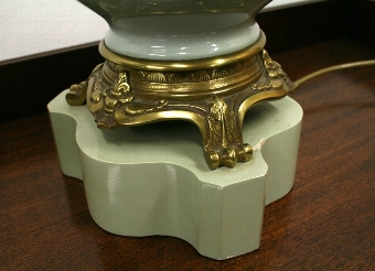 Antique Pair of Celadon Lamps