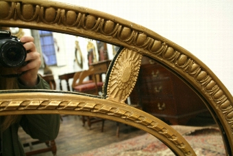 Antique Neo Classical Gilt Oval Mirror