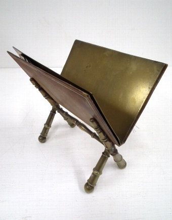 Antique Leather and Brass Letter Stand