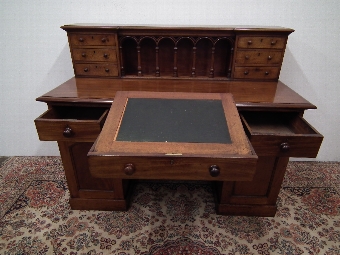 Antique Mid Victorian Mahogany Desk
