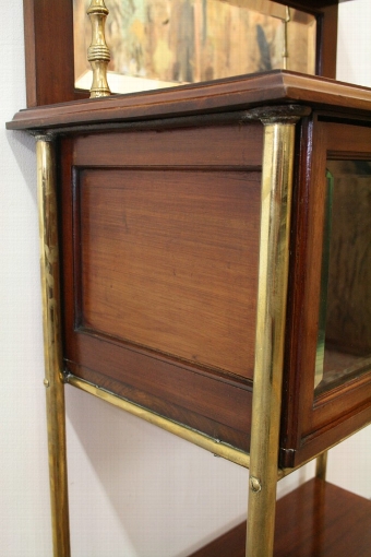 Antique Mahogany and Brass Music Cabinet