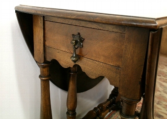 Antique George II Style Inlaid Walnut Drop Leaf Table