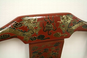 Antique Chinese Red Lacquered Armchair