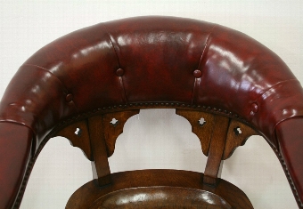 Antique Large Victorian Oak Desk Chair