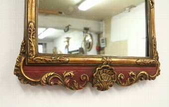 Antique George I Style Gilt and Painted Wall Mirror