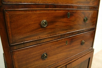 Antique George IV Mahogany Chest on Cabinet