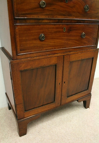 Antique George IV Mahogany Chest on Cabinet