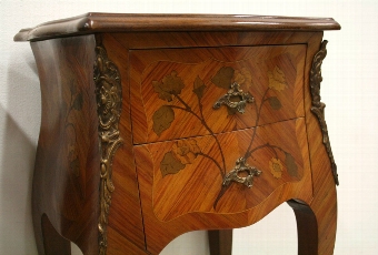 Antique Pair of French Marquetry Inlaid Side Tables