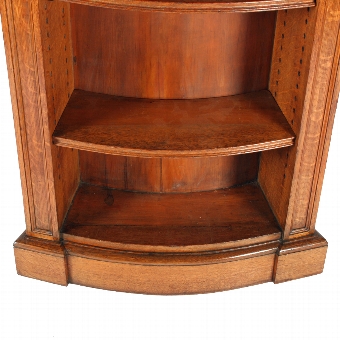 Antique Victorian Oak Convex Open Bookcase