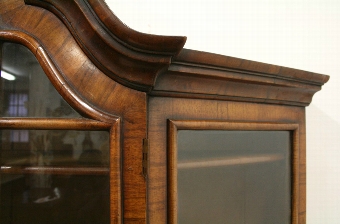 Antique George II Style Walnut Cabinet Bookcase