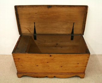 Antique Early Victorian Pine Blanket Box