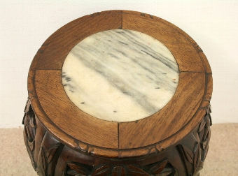 Antique Small Chinese Marble Top Stand