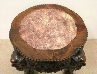Antique Low Chinese Marble Top Stand