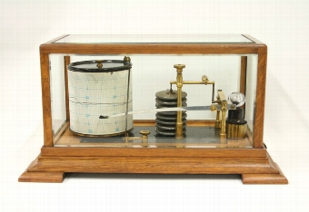 Antique Stained Oak Cased Barograph