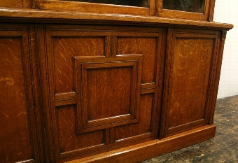 Antique Victorian Oak 3 Door Cabinet Bookcase