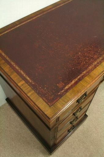 Antique Late Victorian Walnut Pedestal Desk