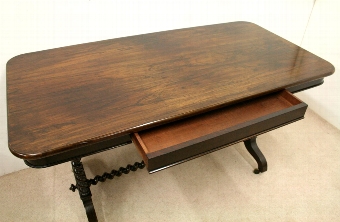 Antique Early Victorian Rosewood Library Table