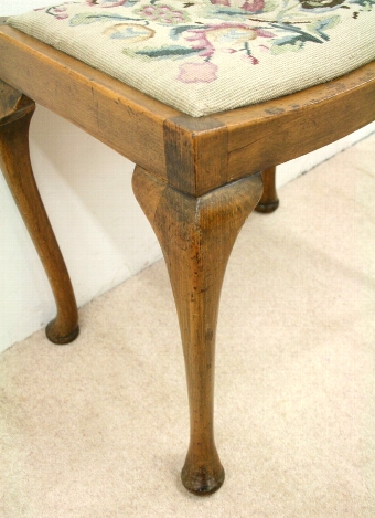 Antique Queen Anne Style Mahogany Stool