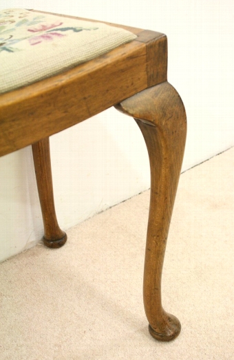 Antique Queen Anne Style Mahogany Stool