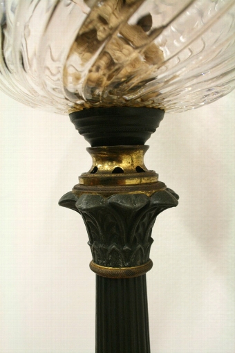Antique Rare Pair of Empire Style Oil Lamps