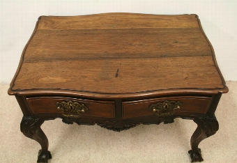 Antique Small Anglo/Portuguese Carved Padouk Side Table