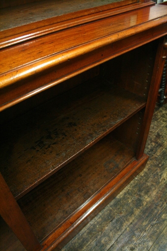 Antique Large Mid Victorian Mahogany Open Bookcase