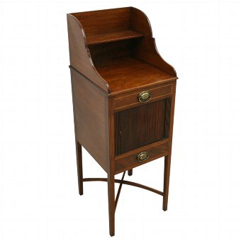 George III Style Inlaid Mahogany Bedside Locker
