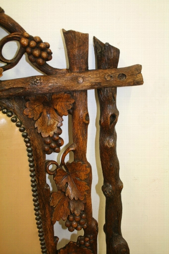 Antique Black Forest Carved Oak Chair