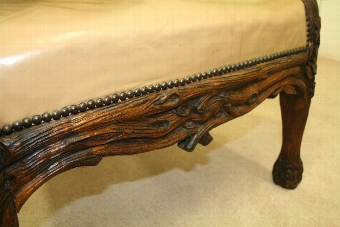 Antique Black Forest Carved Oak Chair