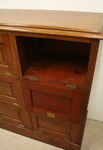 Antique Edwardian Beech Office Filing Cabinet