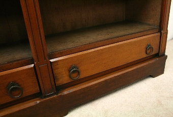 Antique Walnut Double Section Open Bookcase