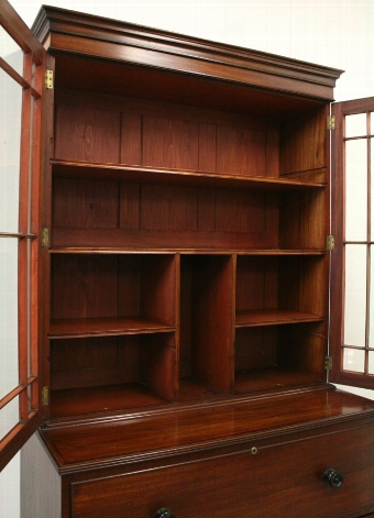 Antique George IV Mahogany Secretaire Bookcase