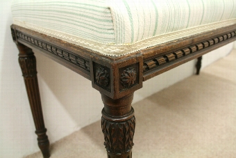 Antique Early Victorian Carved Mahogany Window Seat