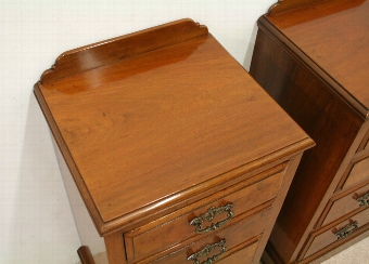 Antique Pair of Victorian Walnut Bedside Cabinets