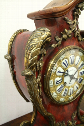 Antique French Red Tortoiseshell Mantel Clock