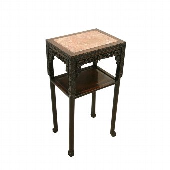Chinese Carved Rosewood Plant Stand