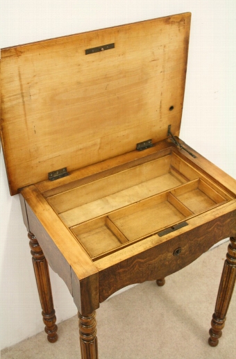 Antique Mid Victorian Walnut Work Table