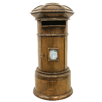 Antique Victorian Style Elm Miniature Post Box