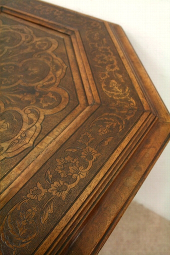 Antique Middle Eastern Style Carved Walnut Occasional Table