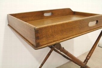 Antique Victorian Oak Butlers Tray on Stand