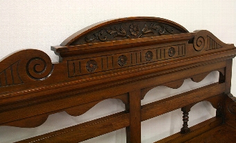 Antique Late Victorian Oak Hall Bench
