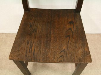Antique Set of 10 Solid Oak Dining Chairs