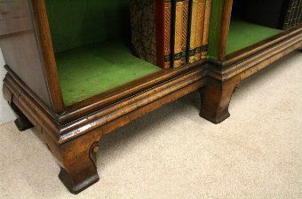 Antique Georgian Style Walnut Open Bookcase