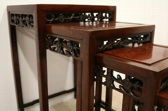 Antique Nest of 4 Chinese Huanghuali Tables