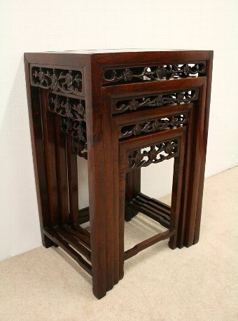 Antique Nest of 4 Chinese Huanghuali Tables