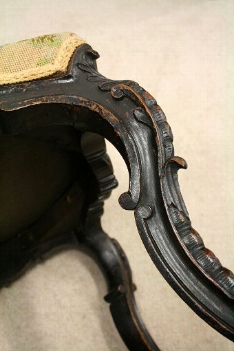 Antique Mid Victorian Mahogany Cabriole Leg Stool